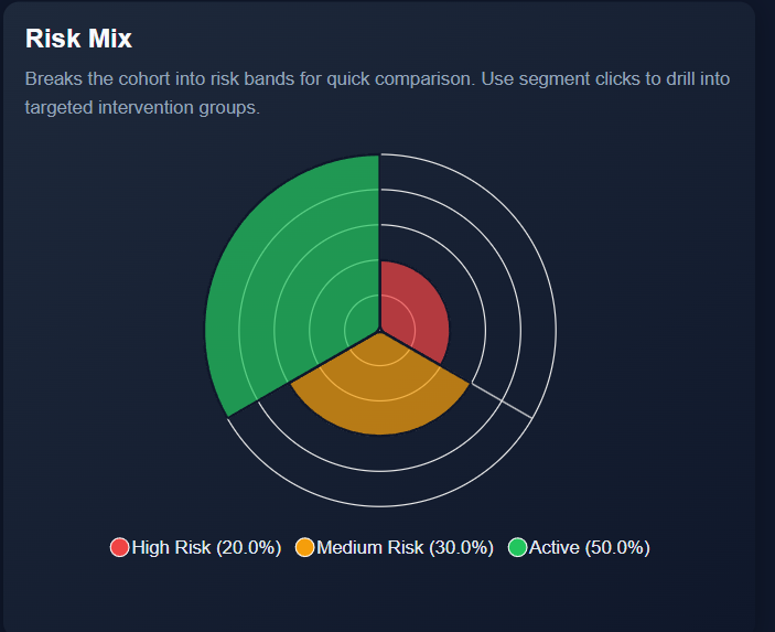 Student risk mix dashboard